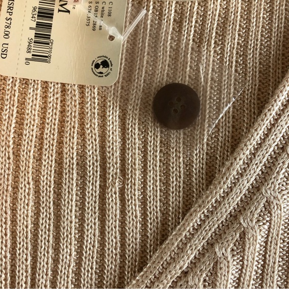 NWT Free People Game On Cardi - Size Medium In White Swan Color - Picture 9 of 15